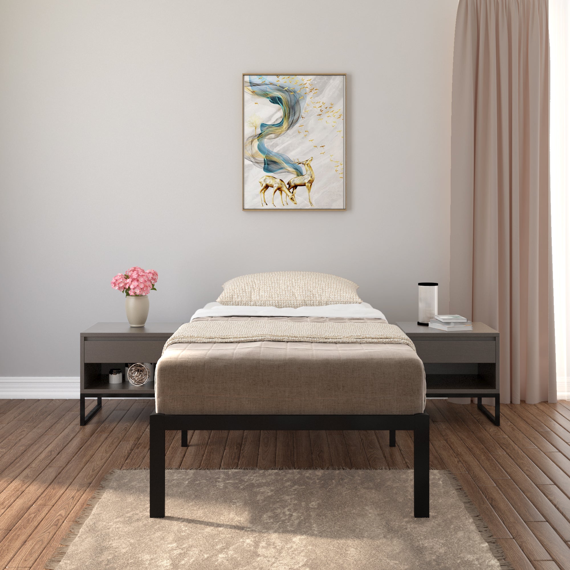 Minimalist Bed Frame - Black - Castle Beds
