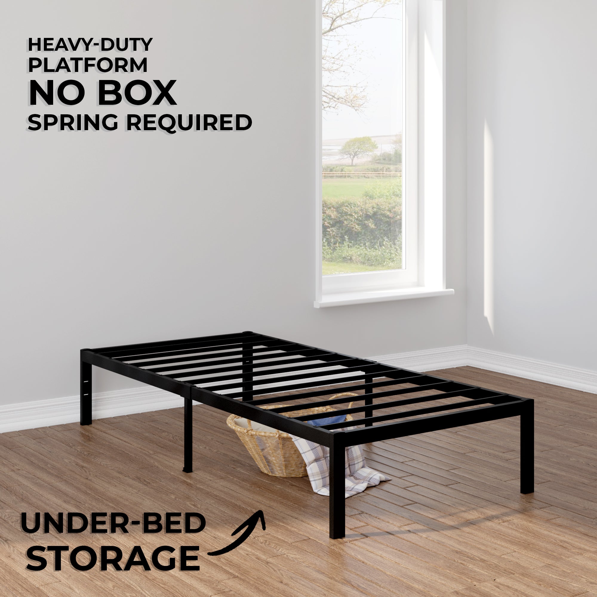 Minimalist Bed Frame - Black - Castle Beds