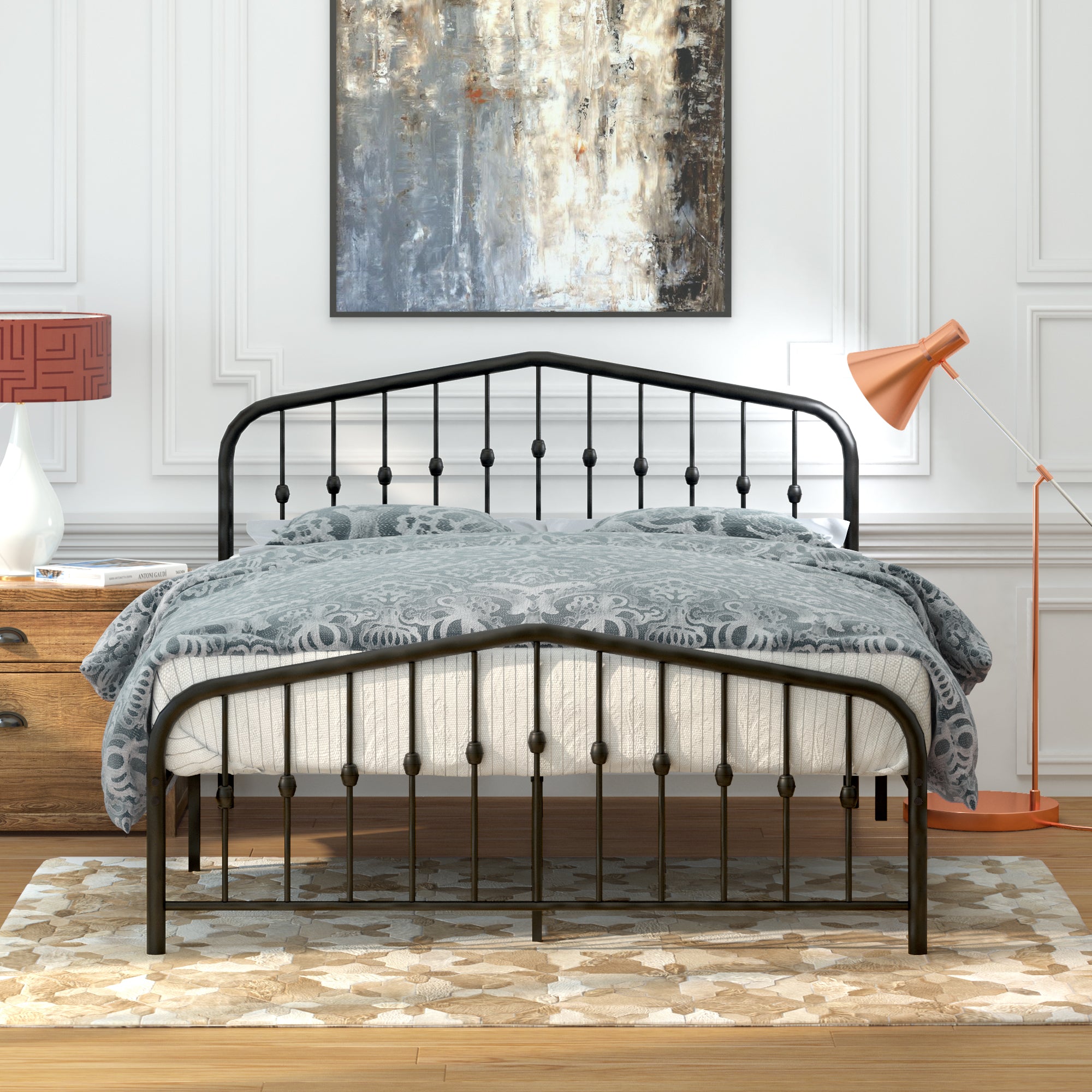 Washington Bed - Charcoal Grey - Ambee21