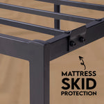 Modern Bed - Black, Metal Bed Frame - Ambee21