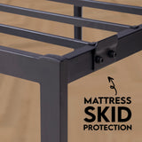 Modern Bed - Black, Metal Bed Frame - Ambee21