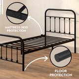 Vintage Bed Frame - Black - Ambee21