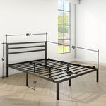 Modern Bed - Black, Metal Bed Frame - Ambee21