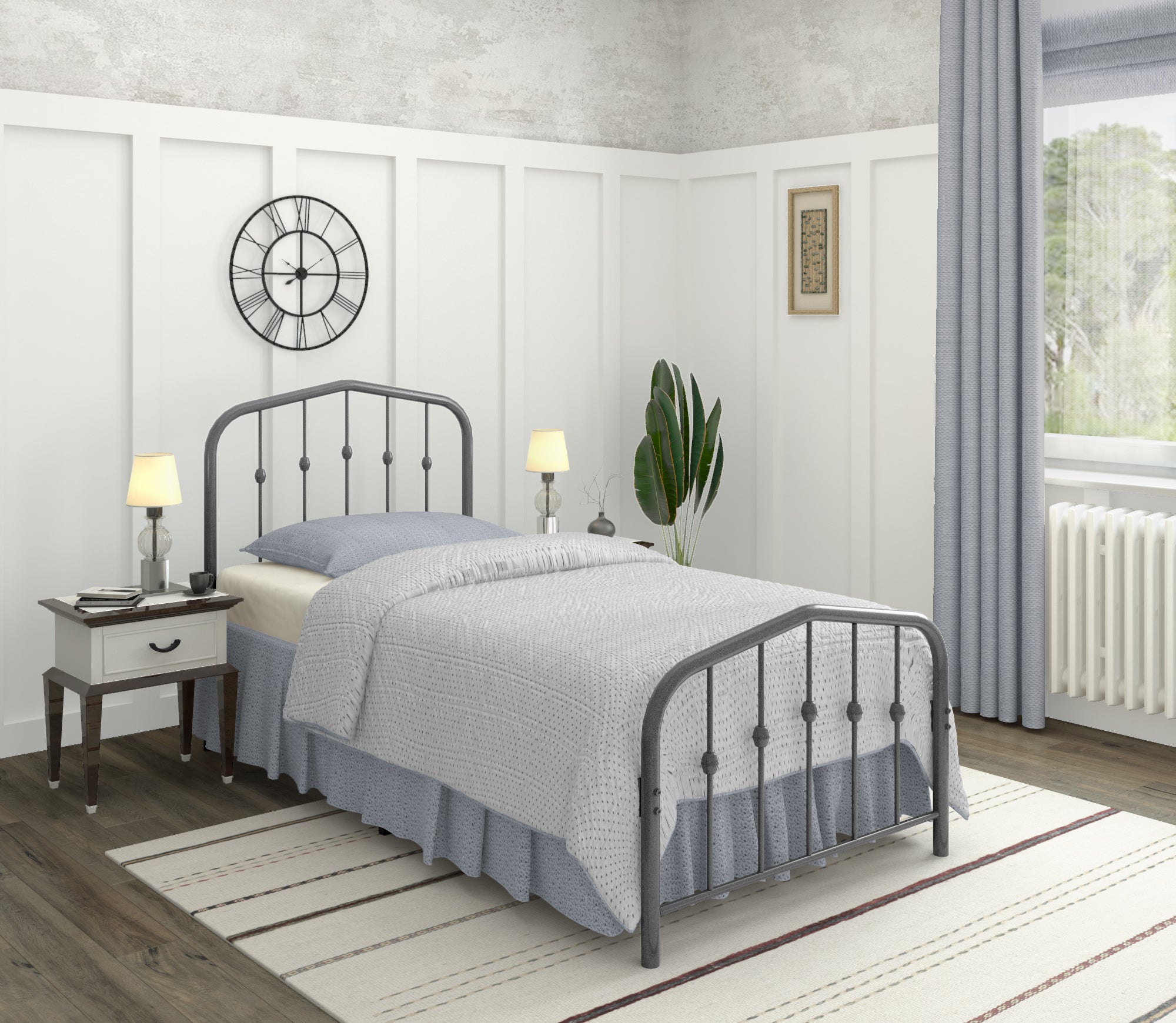 Washington Bed - Charcoal Grey - Ambee21