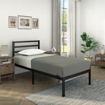 Modern Bed - Black, Metal Bed Frame - Ambee21