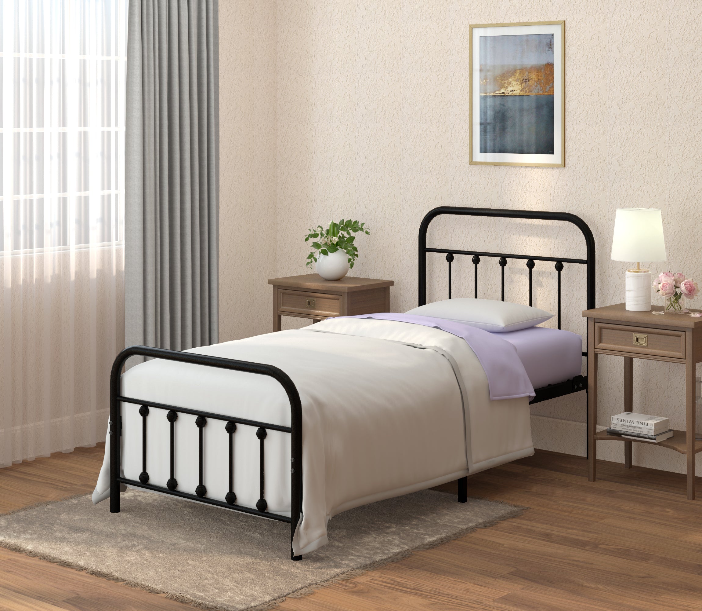 Vintage Bed Frame - Black - Ambee21