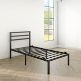 Modern Bed - Black, Metal Bed Frame - Ambee21