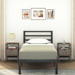 Modern Bed - Black, Metal Bed Frame - Ambee21