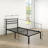 Modern Bed - Black, Metal Bed Frame - Ambee21