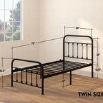 Vintage Bed Frame - Black - Ambee21