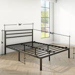 Modern Bed - Black, Metal Bed Frame - Ambee21
