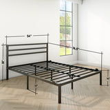 Modern Bed - Black, Metal Bed Frame - Ambee21