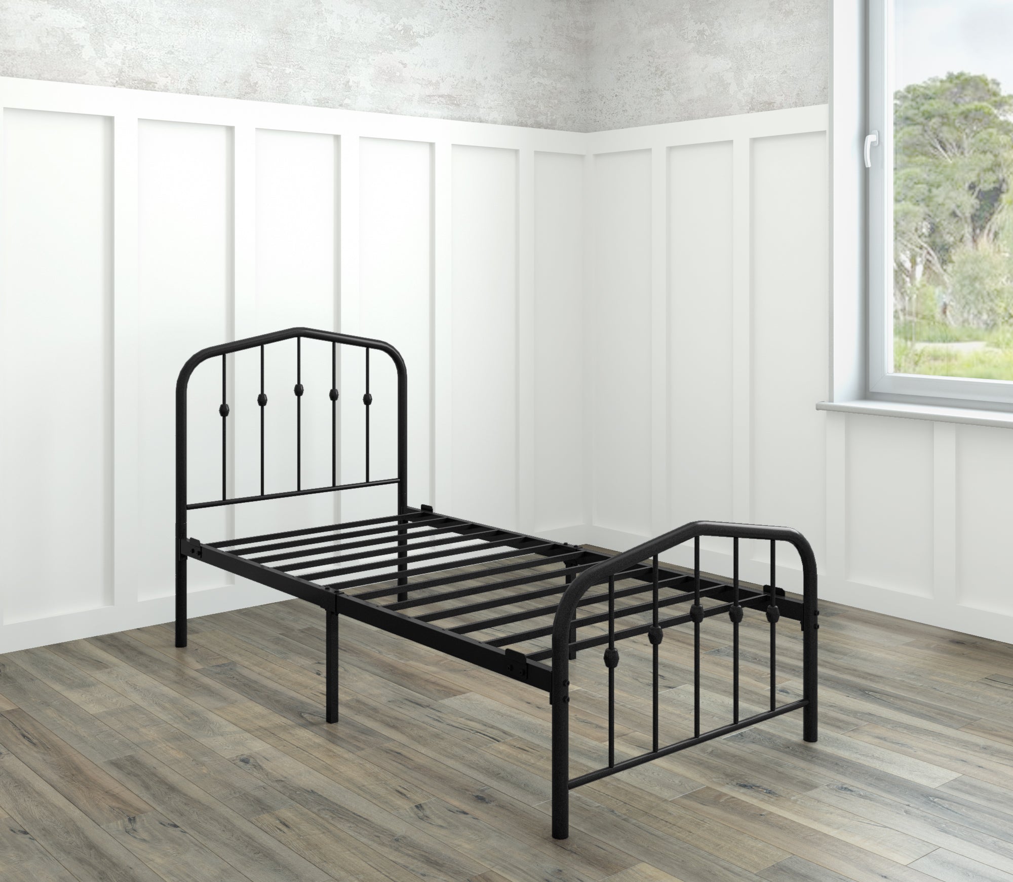 Washington Bed - Charcoal Grey - Ambee21