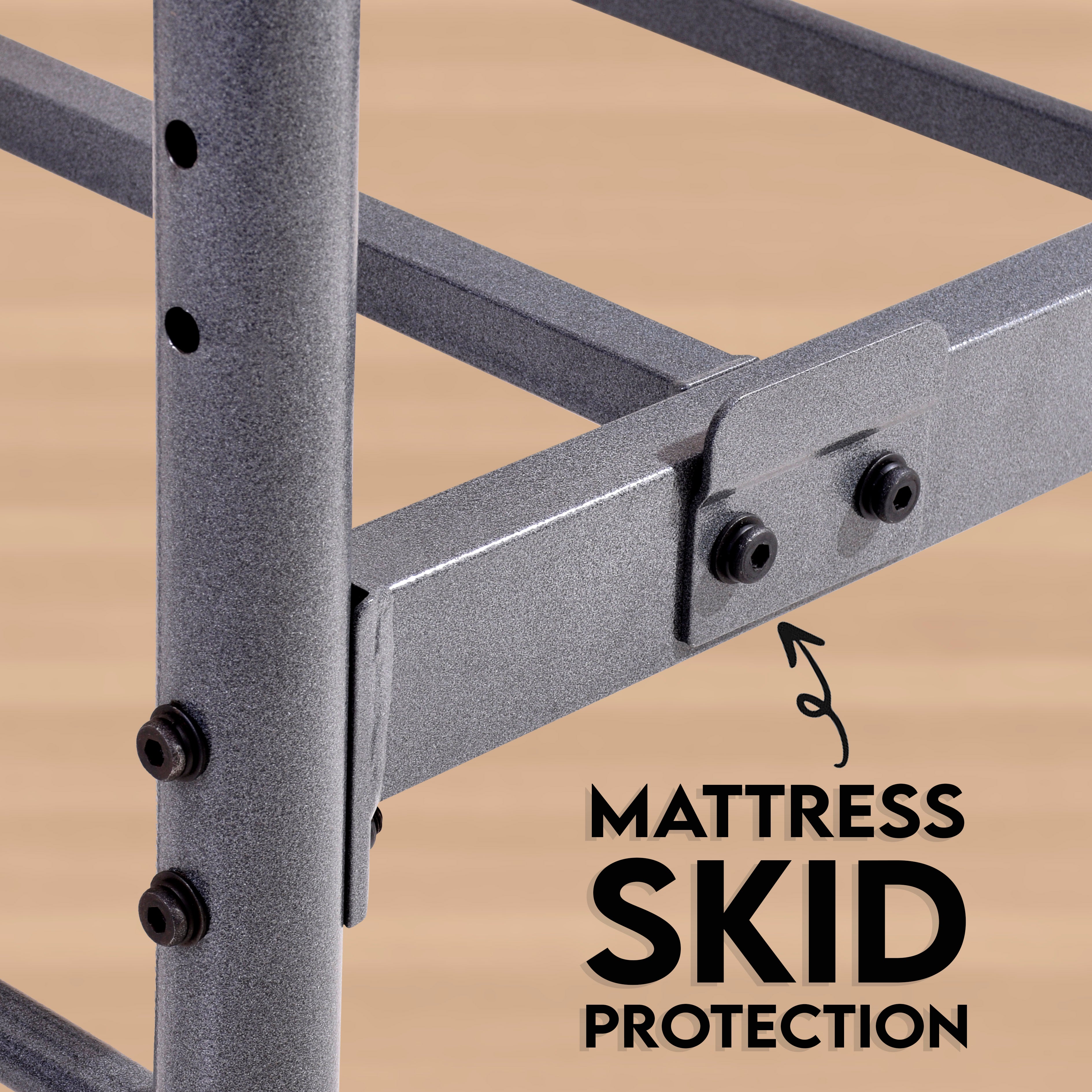 steel bed frame queen - Charcoal Grey - Ambee21