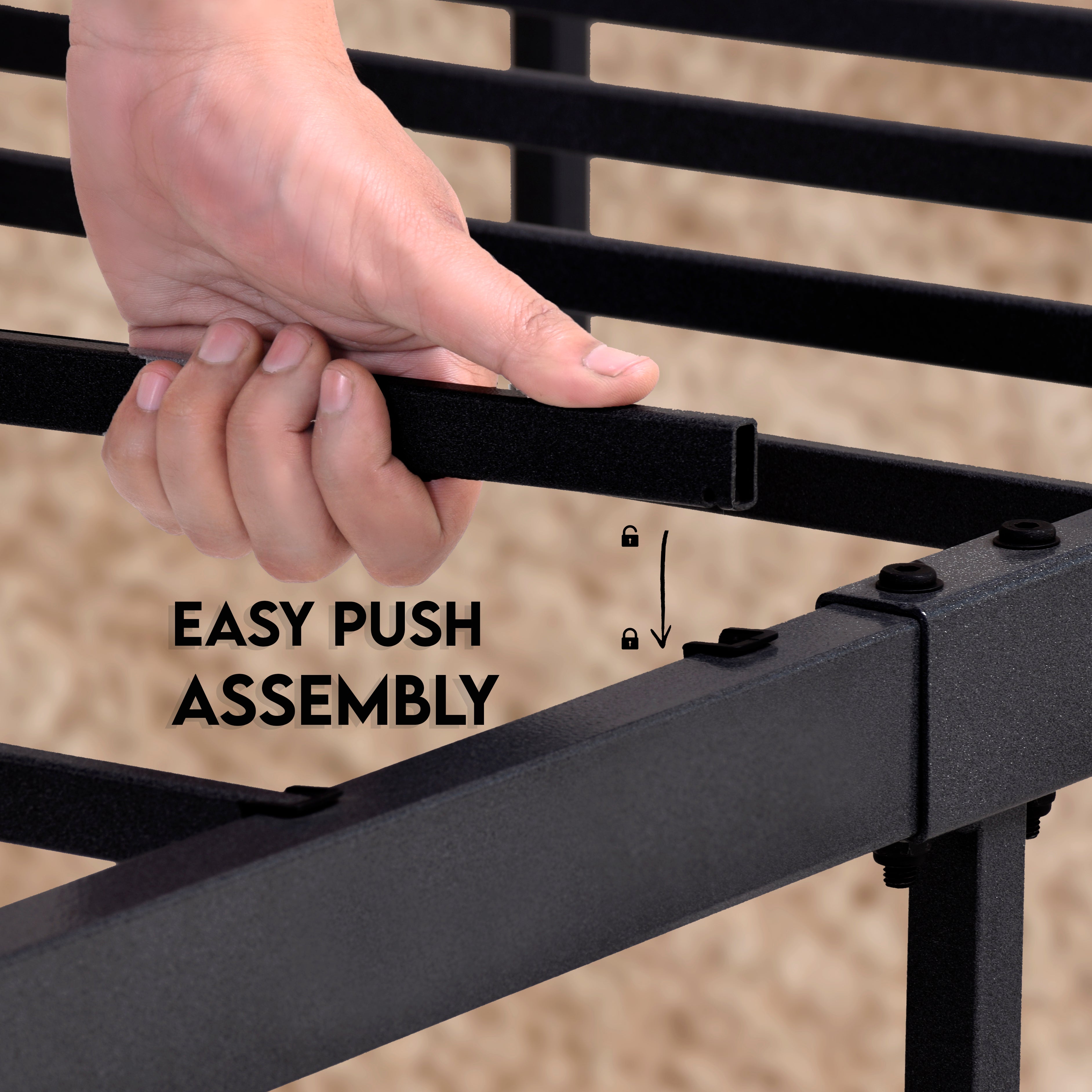 Vintage Bed Frame - Black - Ambee21