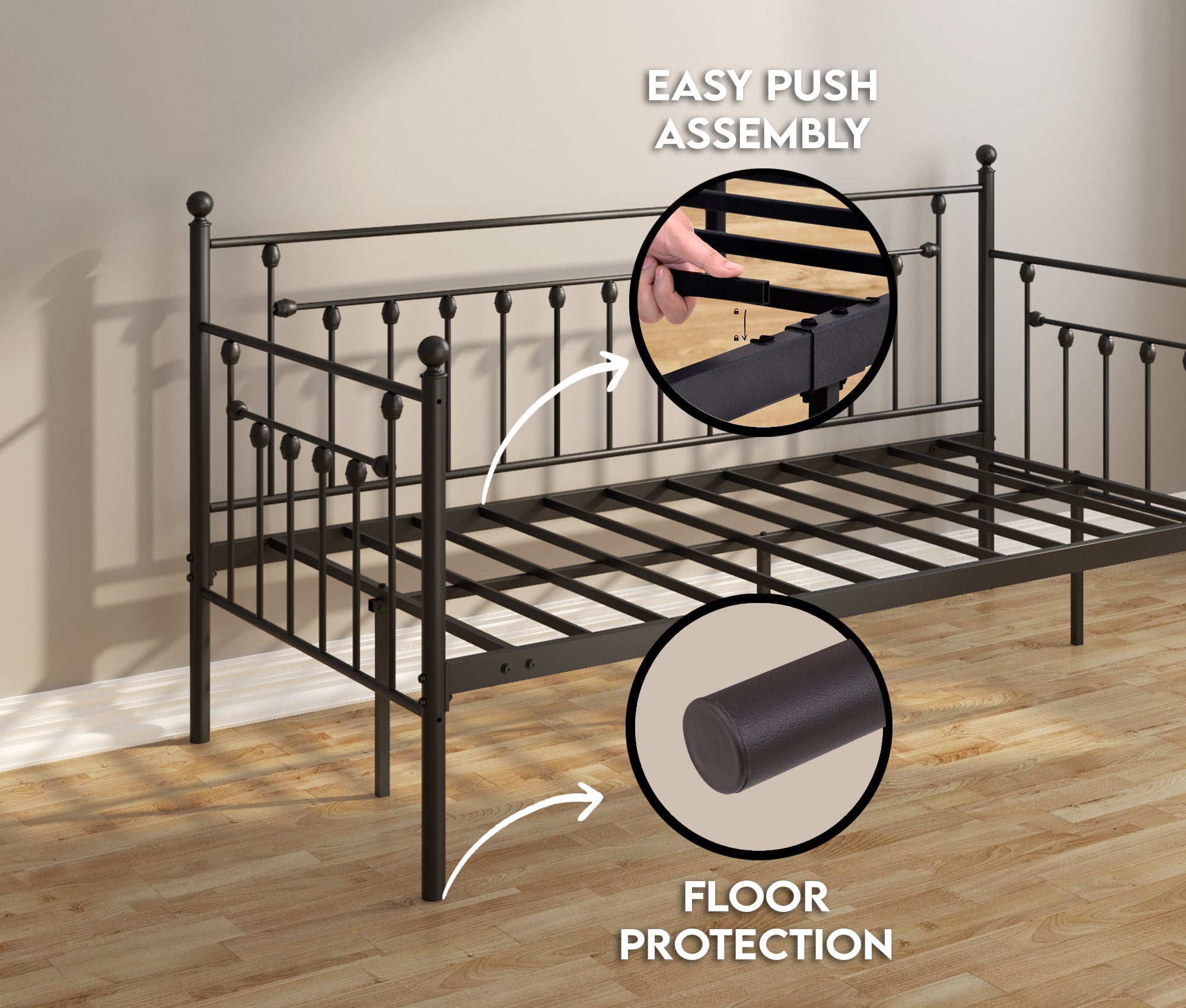 Day Bed- Black - Ambee21