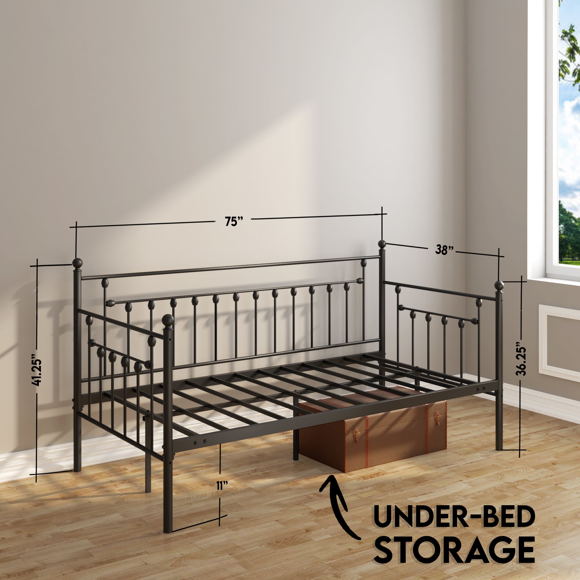 Day Bed- Black - Ambee21