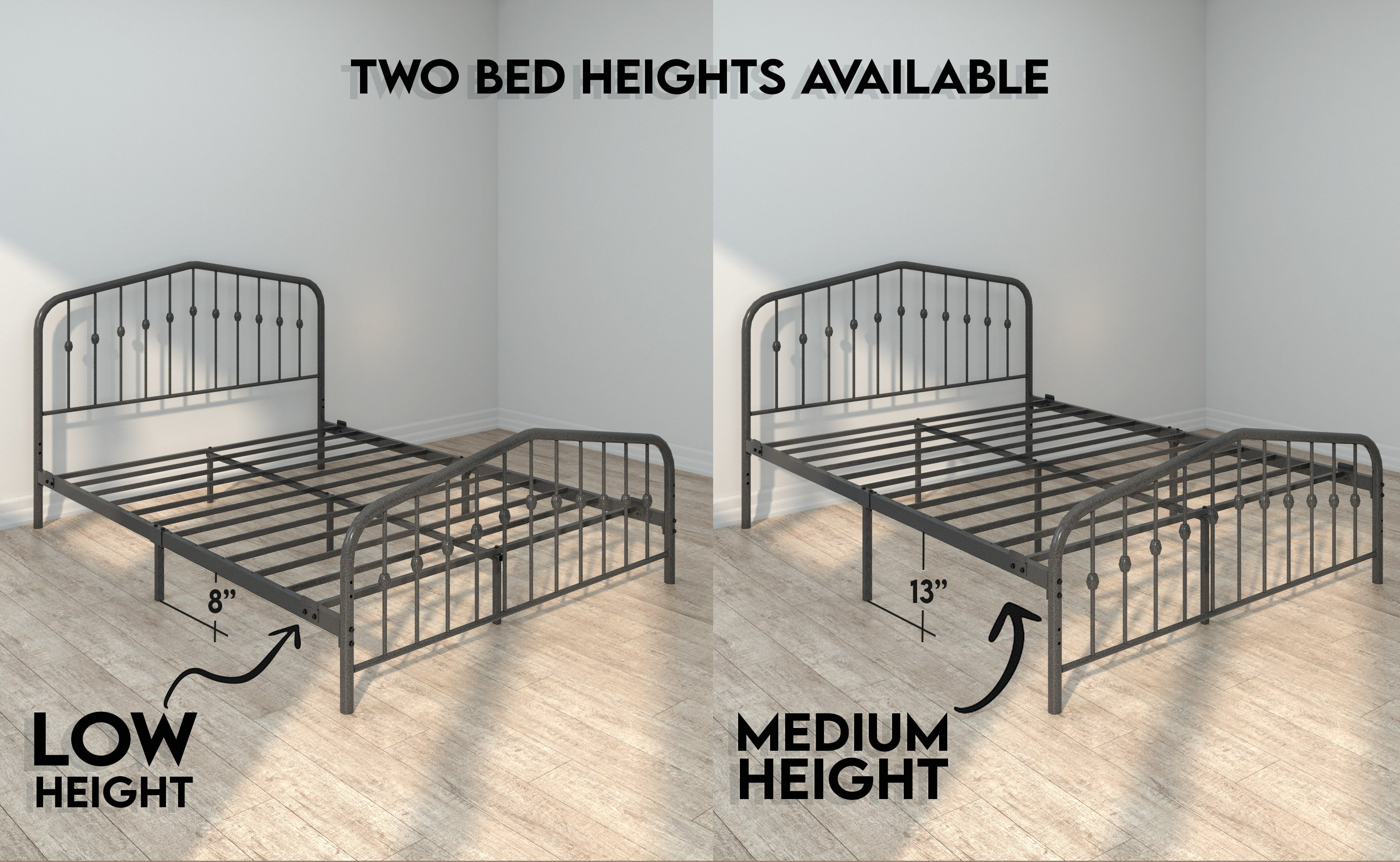 queen bed metal frame- Charcoal Grey - Ambee21