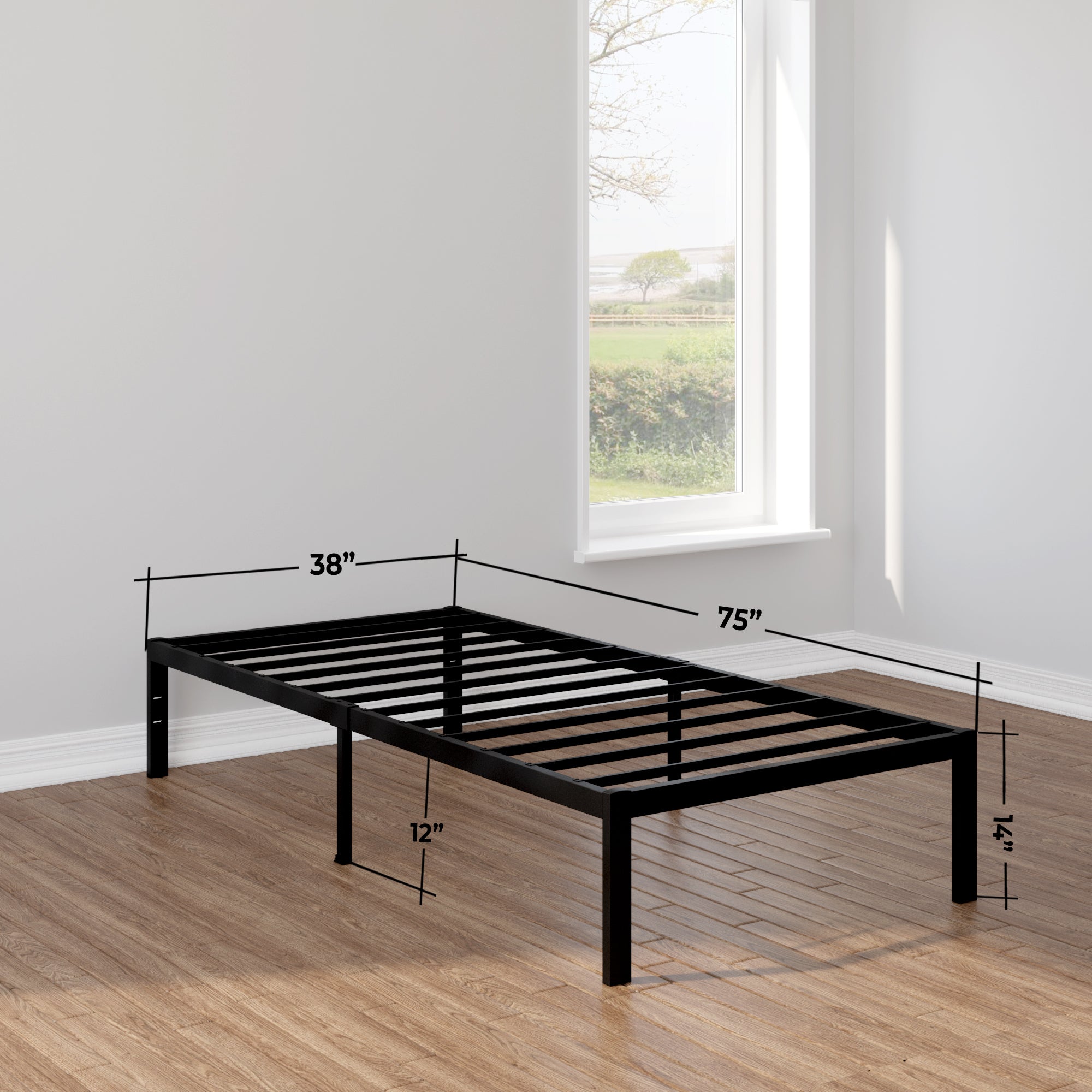 Minimalist Bed Frame - Black - Castle Beds