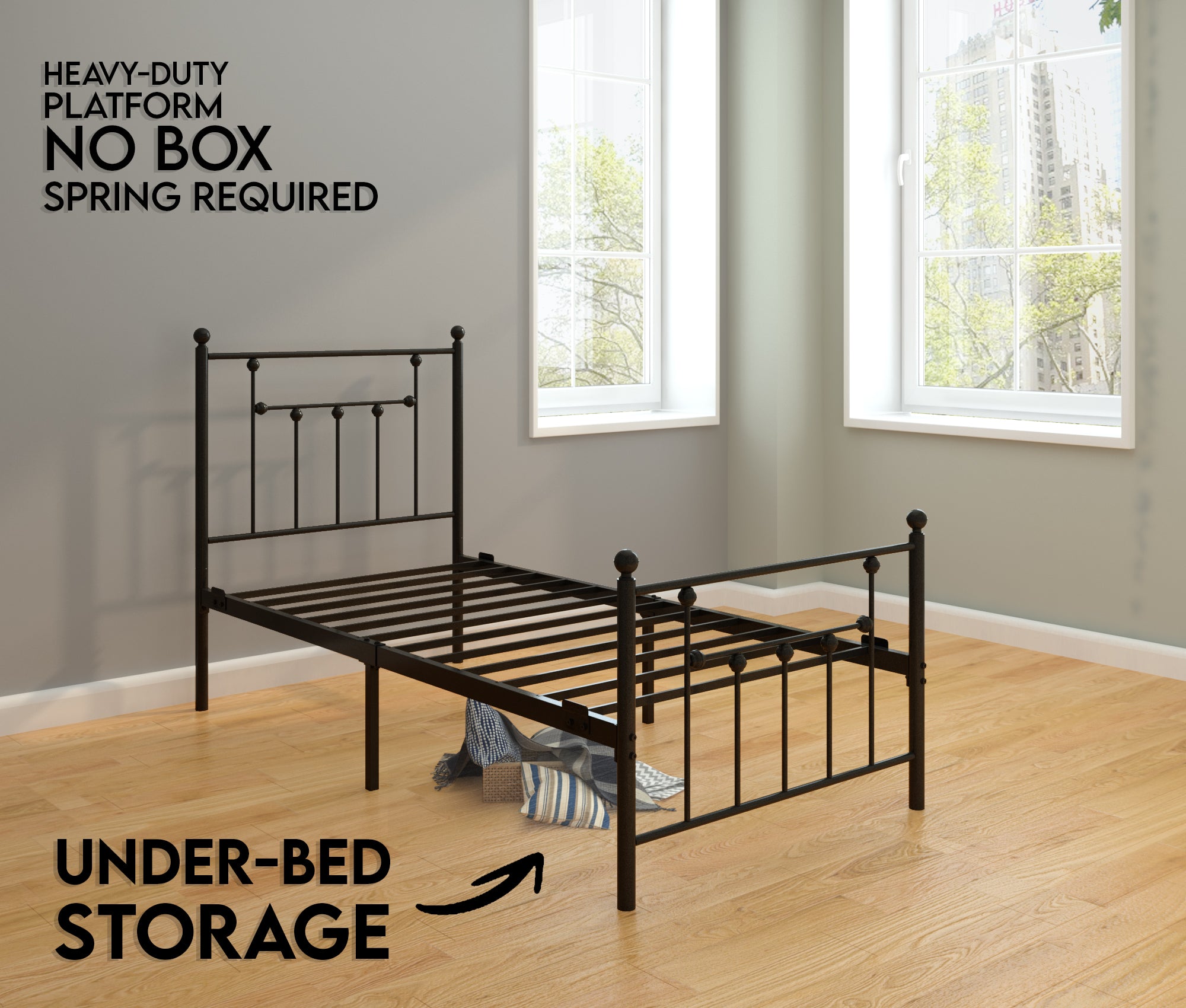 Victorian Bed Frame - Black - Ambee21