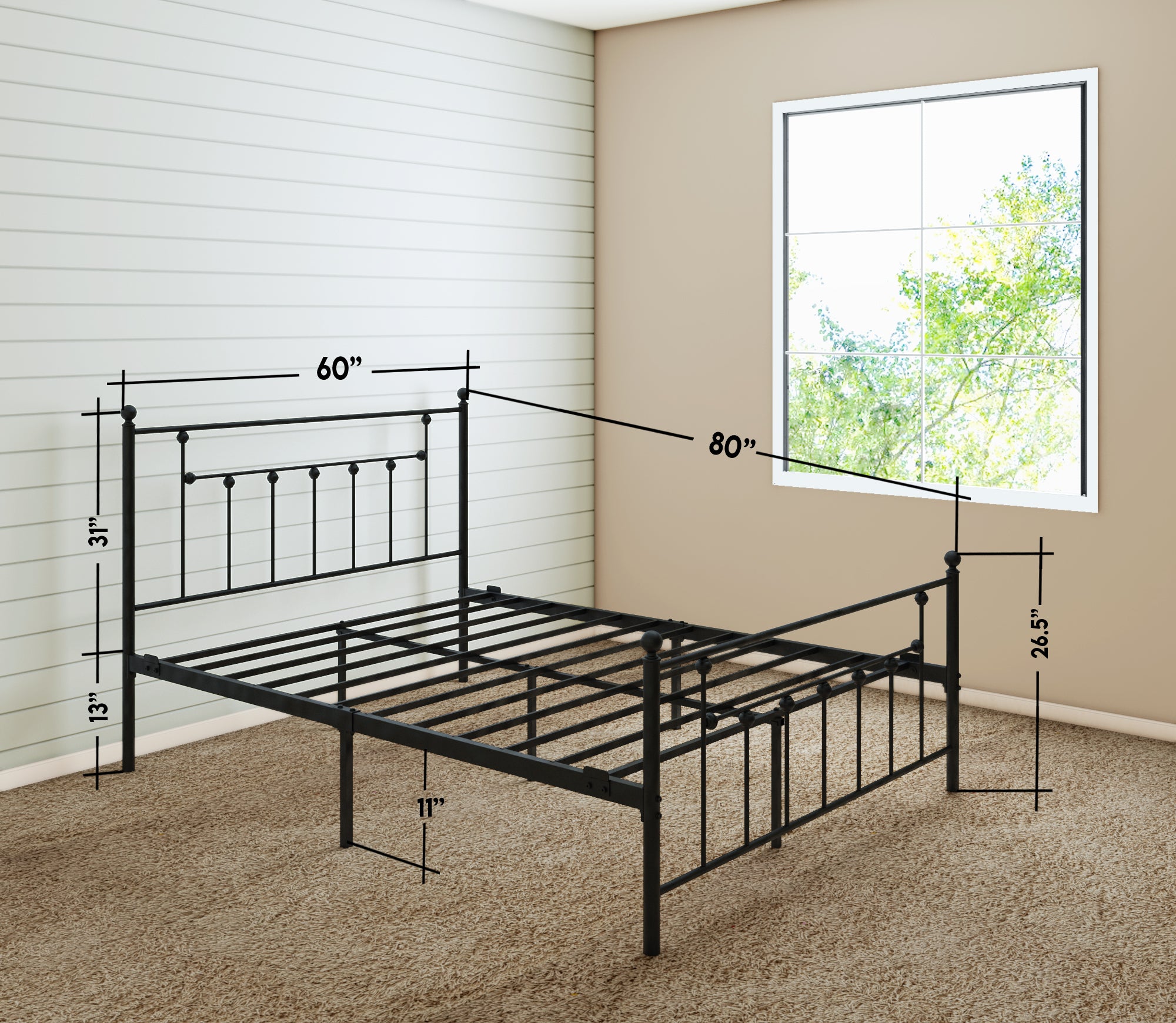 Victorian Bed Frame - Black - Ambee21
