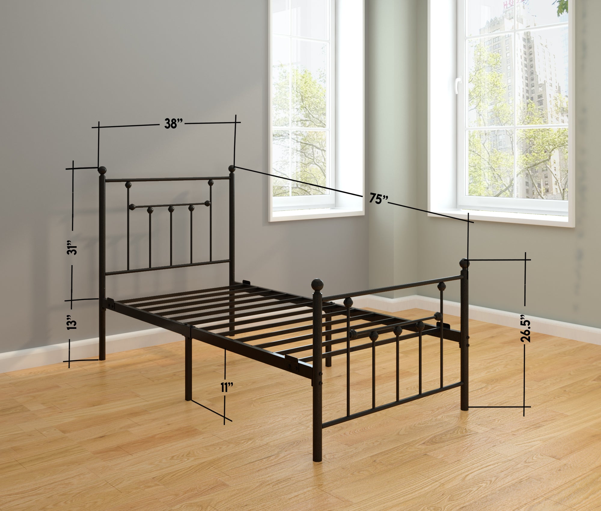 Victorian Bed Frame - Black - Ambee21