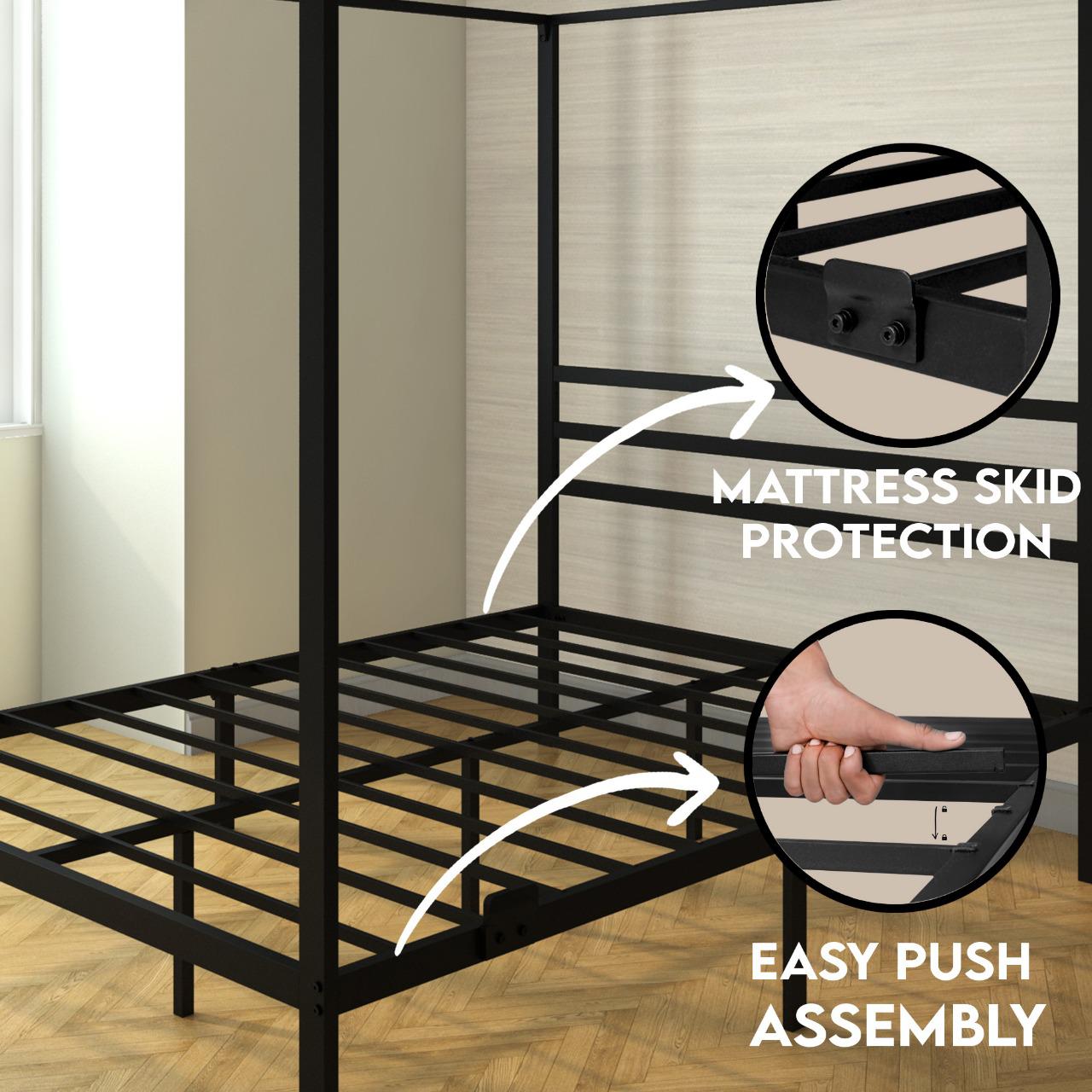 Shop Now Canopy Black Bed Online - Elevate Your Bedroom with